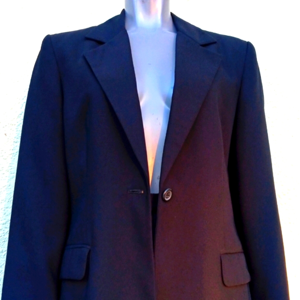 UNIFORM by JOHN PAUL RICHARD LADIES BLACK (1) BUTTON LIGHT-WEIGHT OVERCOAT (INDO